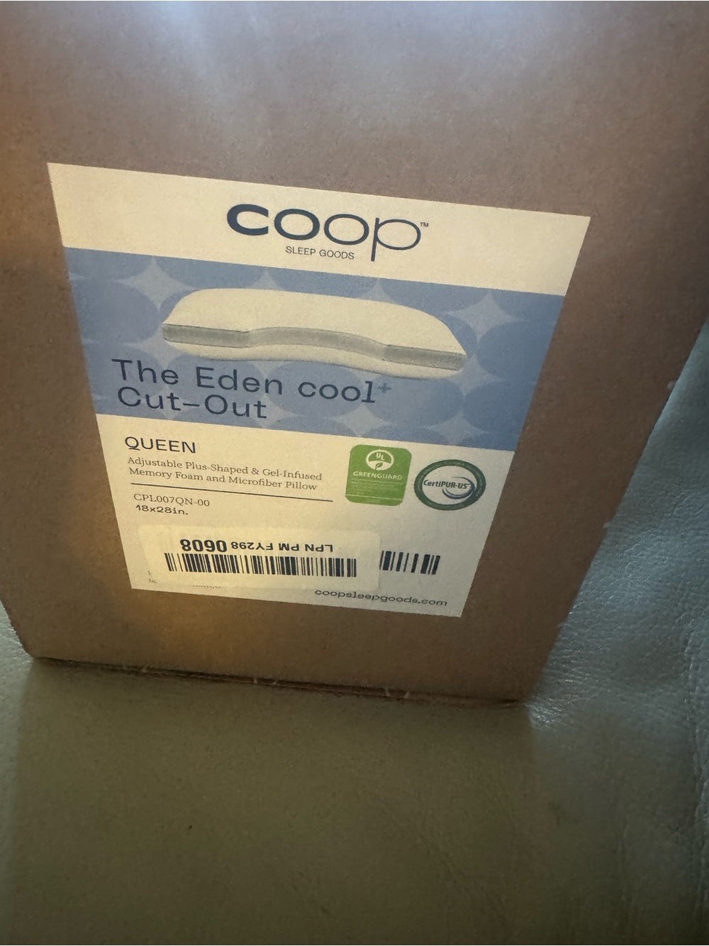 Coop Sleep Goods The Eden Cool+ Cut-Out - Queen /White/Light Blue open box